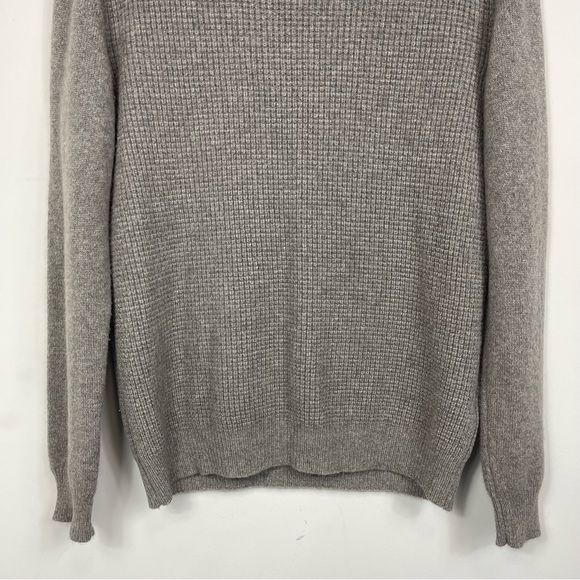 Eidos Waffle Knit Cashmere Crewneck Sweater Gray Men’s XL Made In Italy Luxury - Picture 7 of 13
